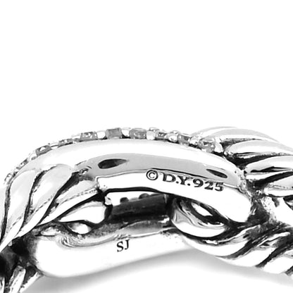 David Yurman Sterling Silver Diamond Pave Petite Single Loop Labyrinth Ring 52 6 4 of 4