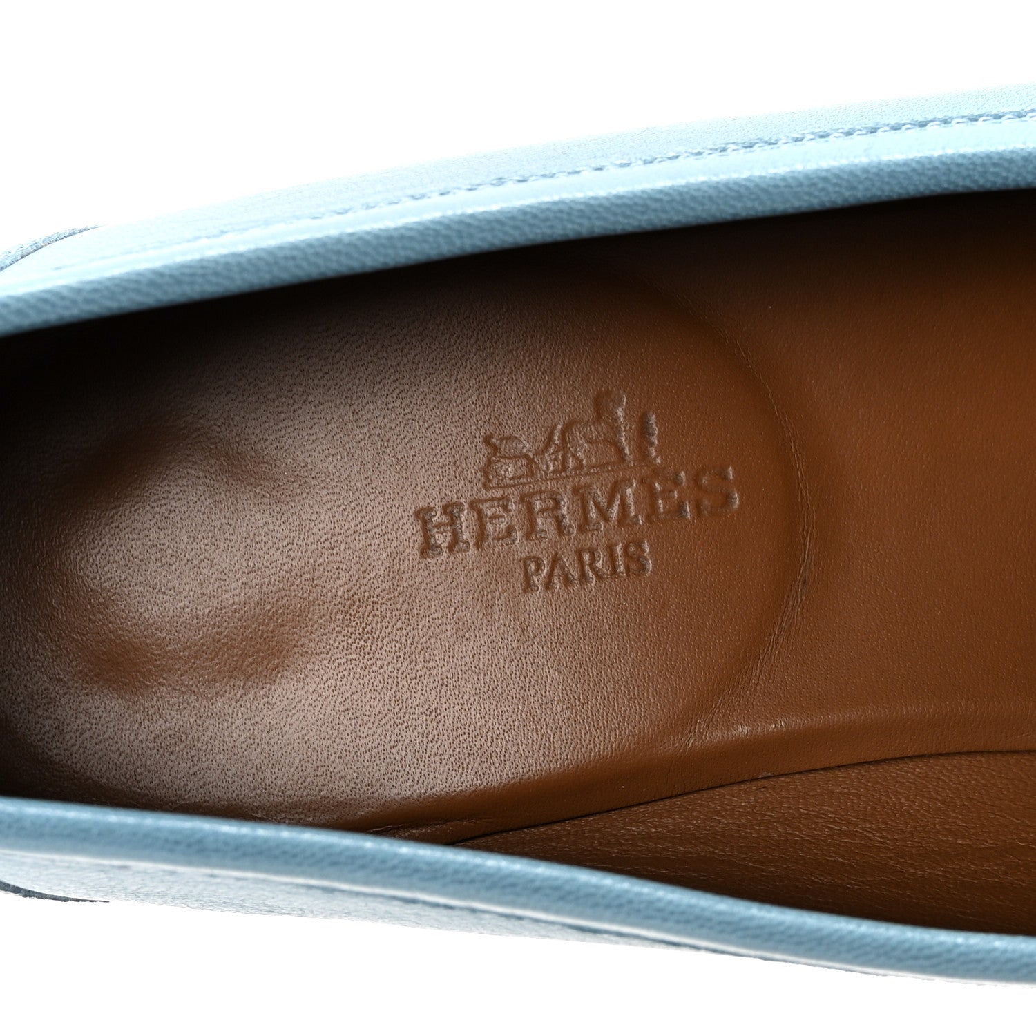 Hermes Goatskin Paris Loafers 38.5 Bleu Dorset 8 of 10