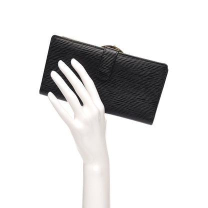 Louis Vuitton Epi Viennois Continental French Purse Wallet Black 2 of 9