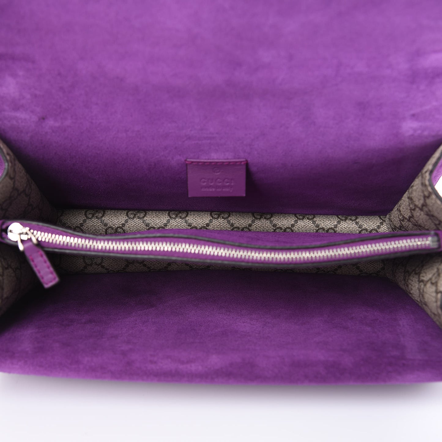GG Supreme Monogram Embroidered Small Dionysus Shoulder Bag Purple