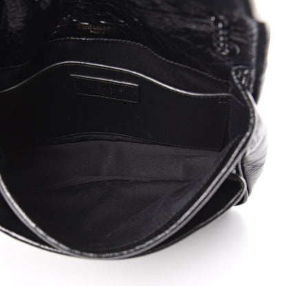 Saint Laurent Crinkled Calfskin Matelasse Monogram Baby Niki Chain Satchel Black 5 of 10