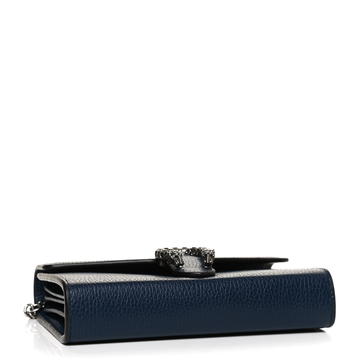 Dollar Calfskin Crystal Mini Dionysus Chain Wallet Blue Agata Black Diamond