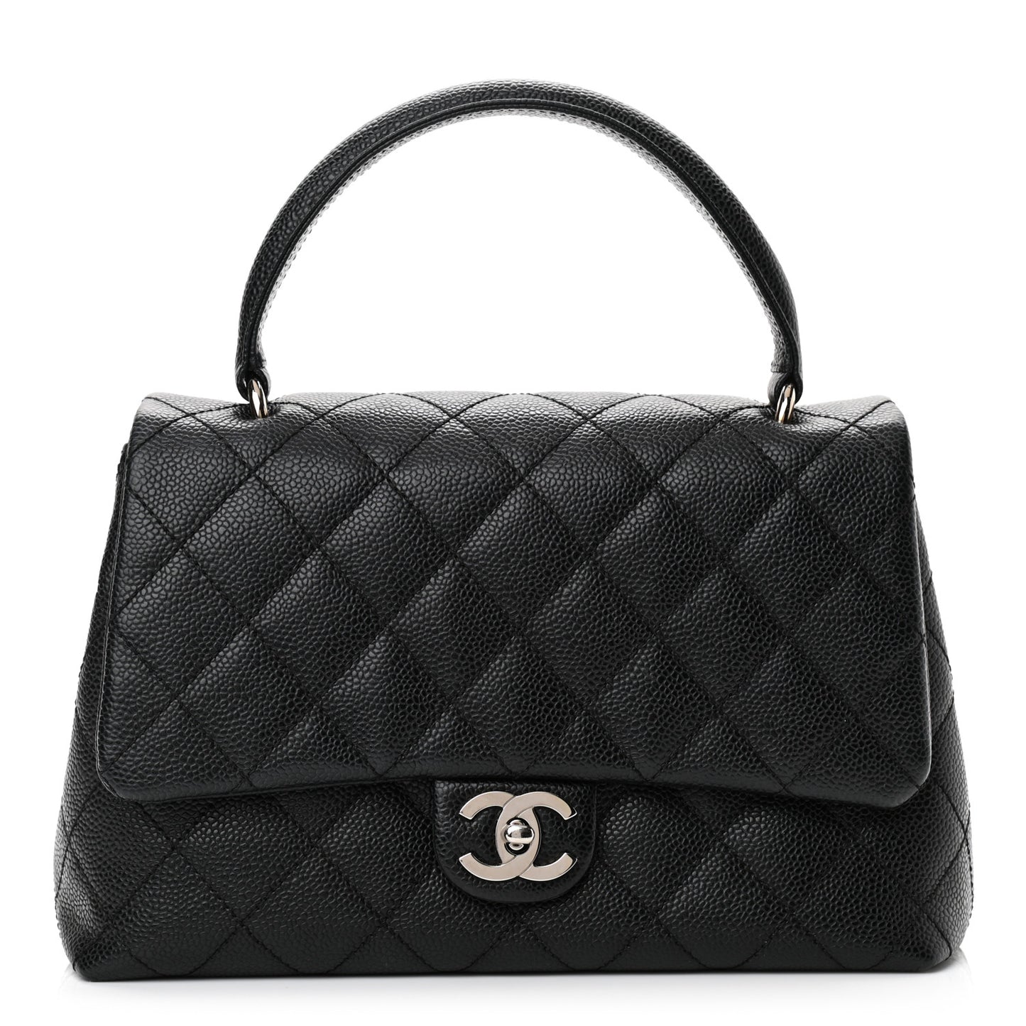 Caviar Quilted Medium Kelly Flap Bag Black