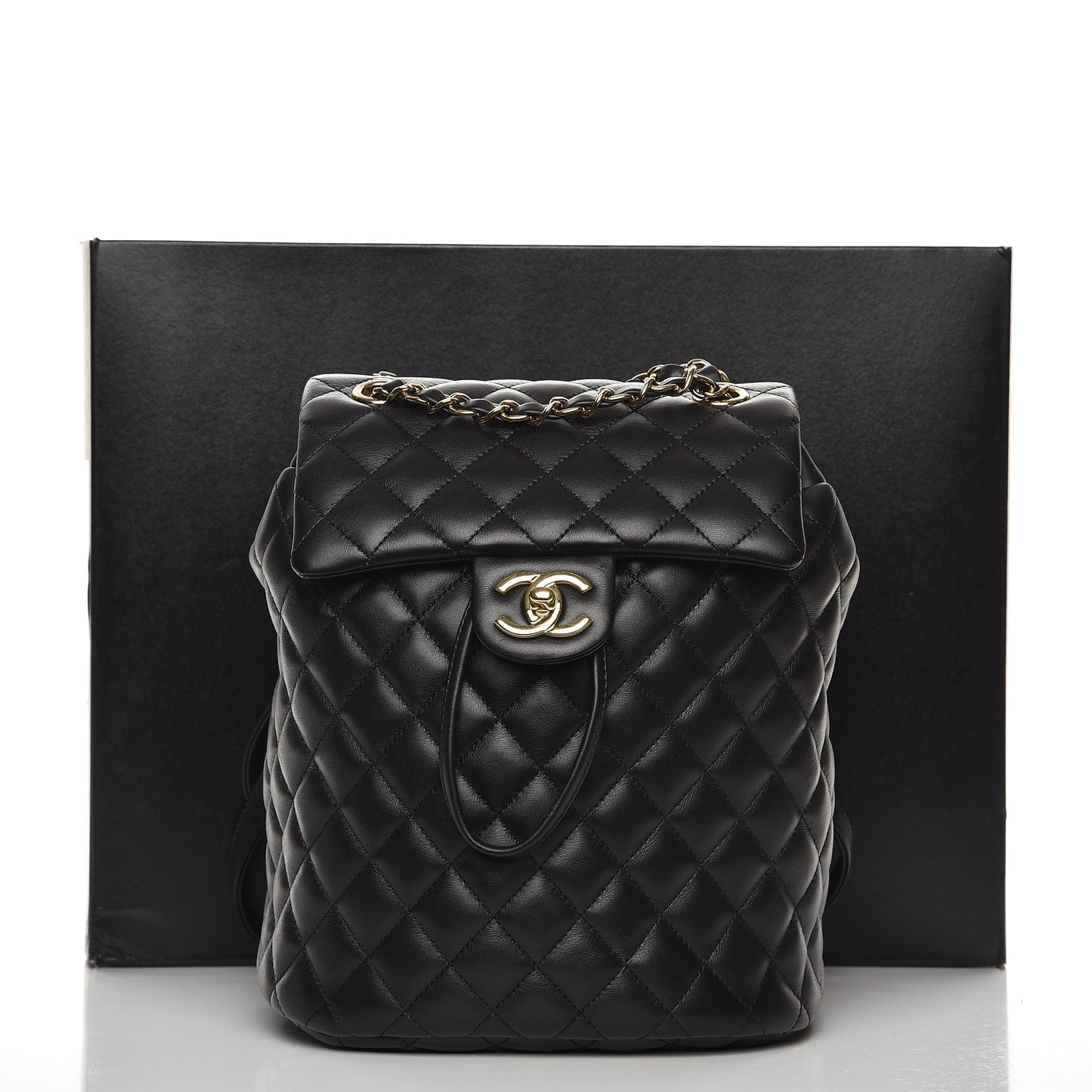 Calfskin Quilted Small Urban Spirit Backpack Black