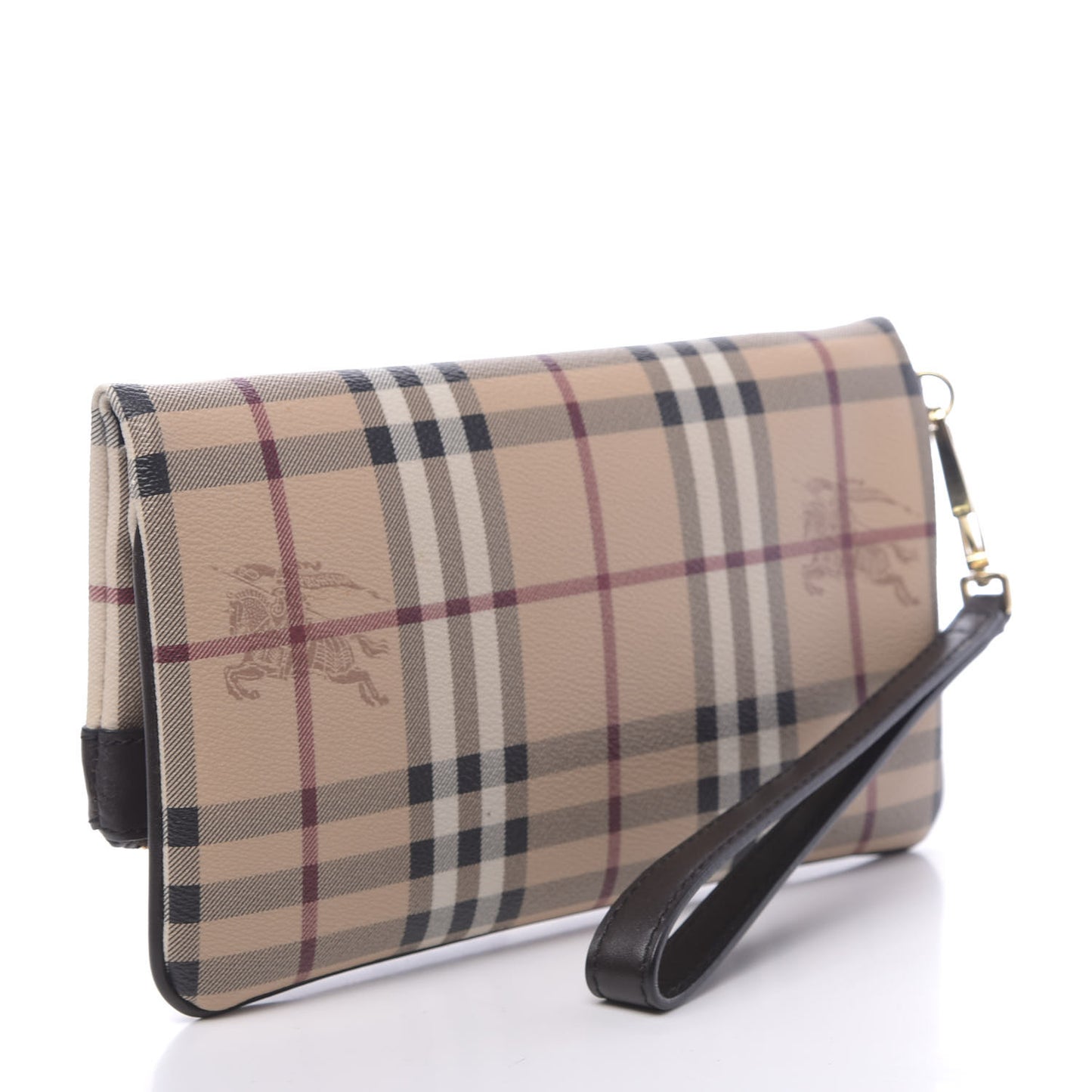 Haymarket Check Adeline Foldover Clutch Brown