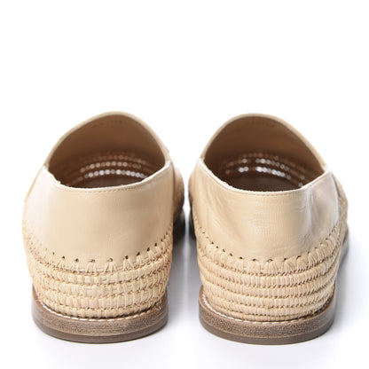 Chanel Lambskin Grosgrain CC Espadrilles 38 Beige Black 6 of 11