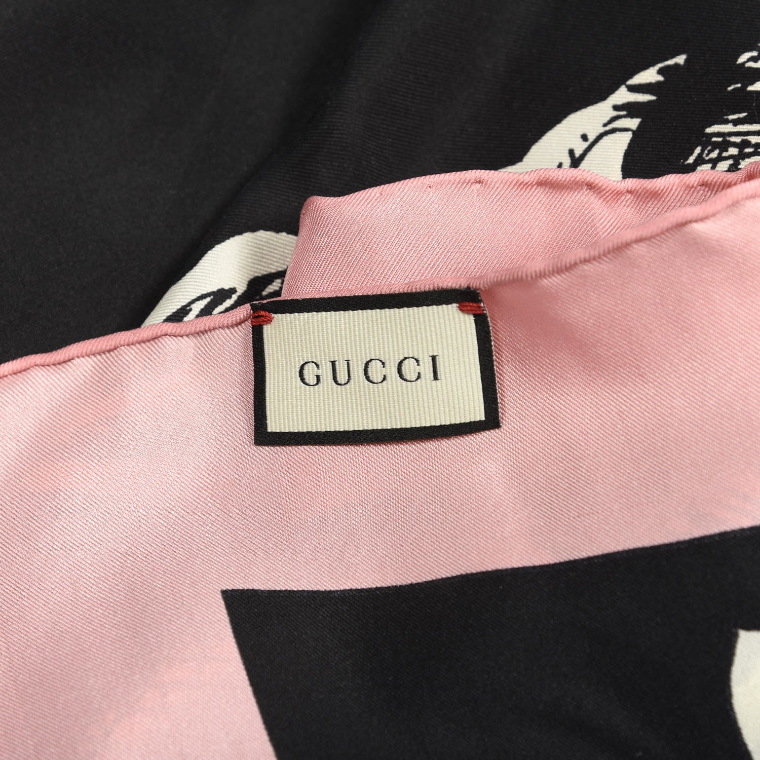 Gucci Silk Mystic Cat Square Scarf Black 5 of 5