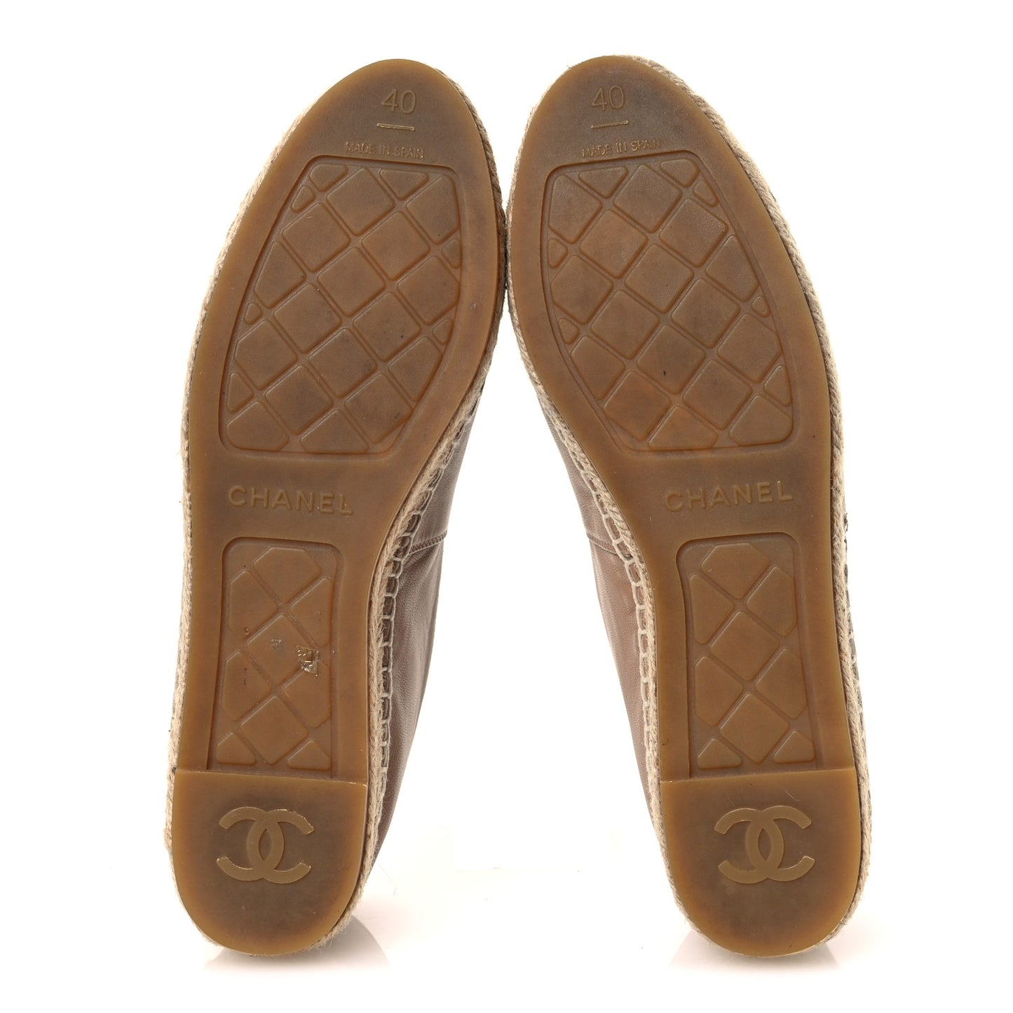 Lambskin CC Espadrilles 40 Beige Black