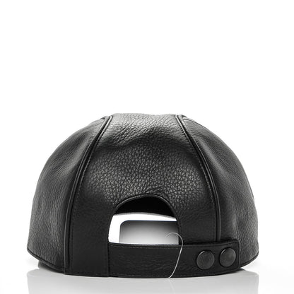 Hermes Deerskin Mens Lewis Cap 58 Black 3 of 6