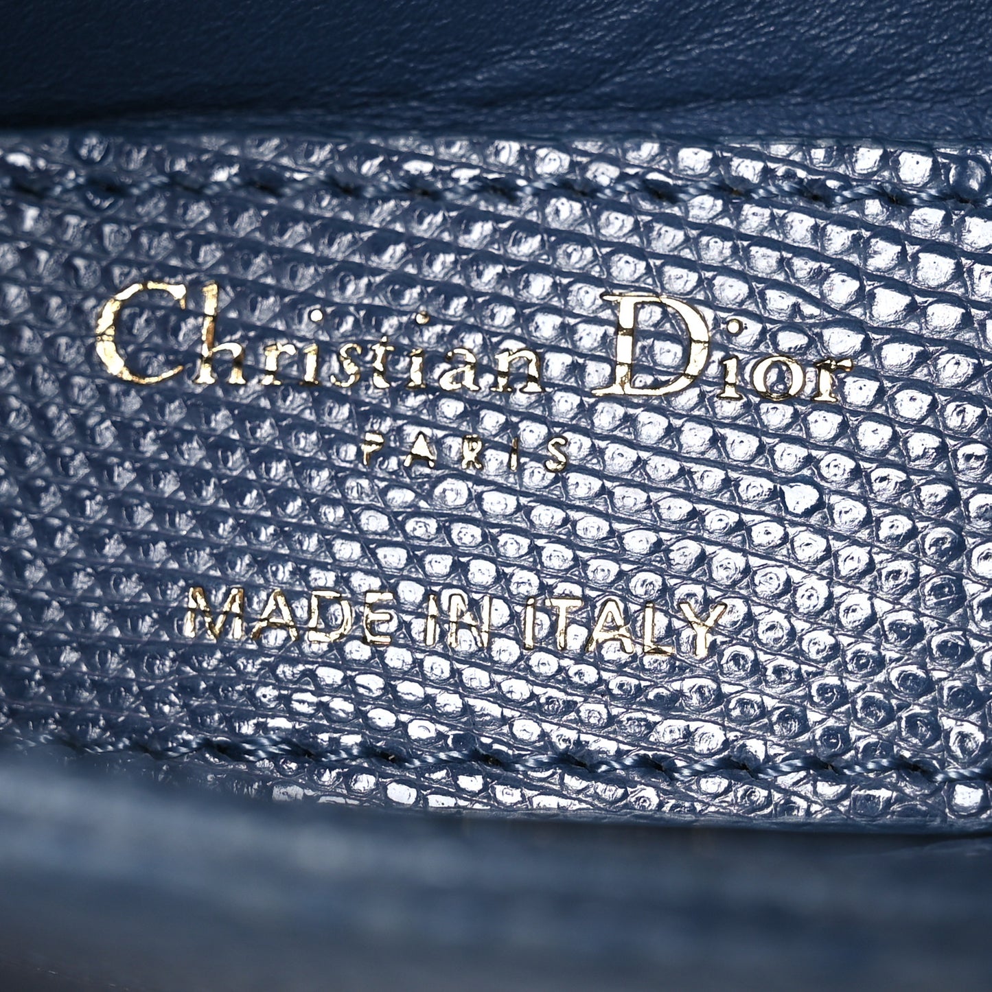 Lizard Mini Lady Dior Blue