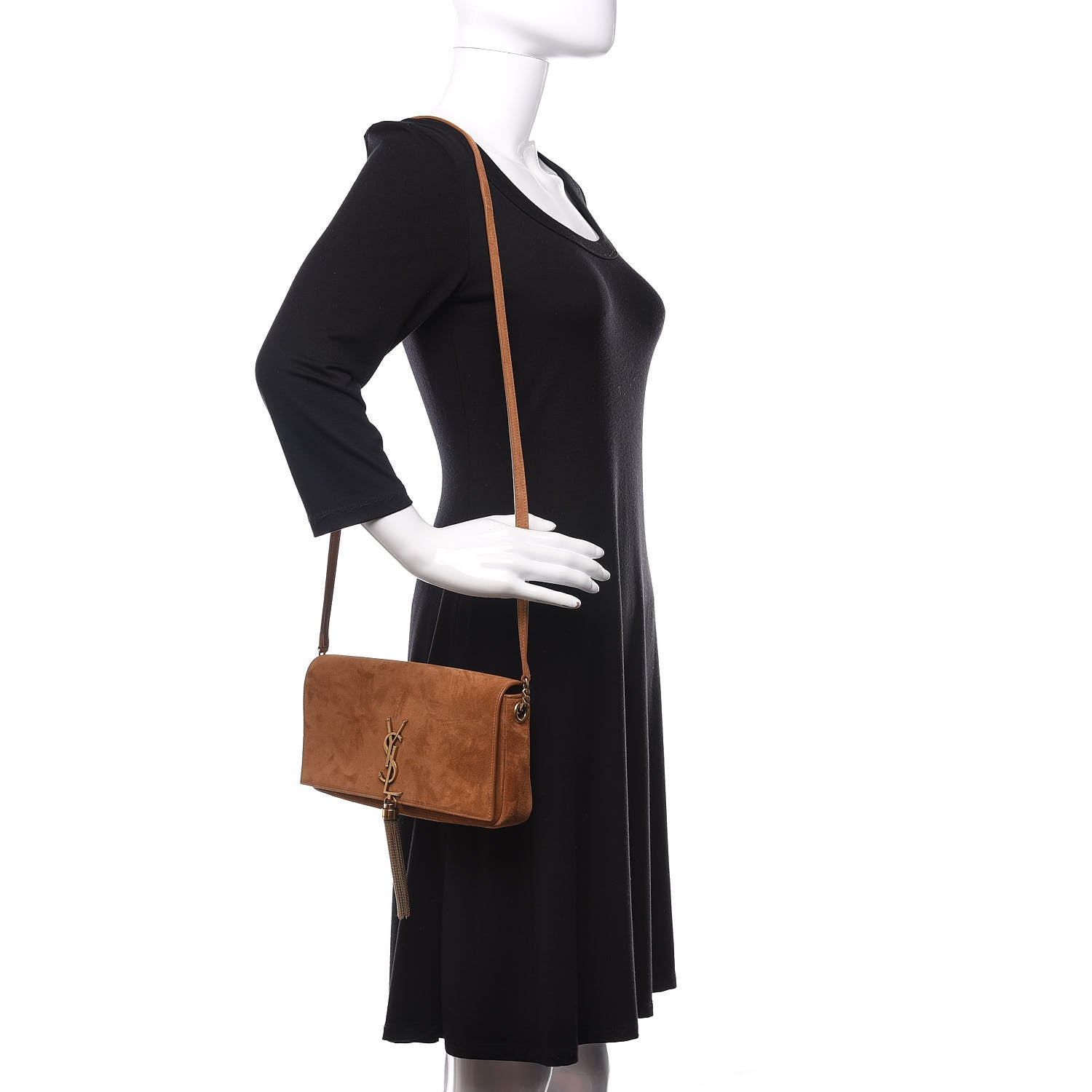 Saint Laurent Suede Monogram Tassel Kate 99 Cinnamon 2 of 11