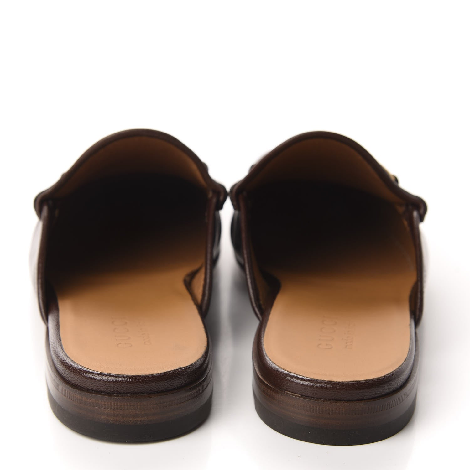 Gucci Goatskin Mens Horsebit Slippers 10 Light Brown 5 of 10