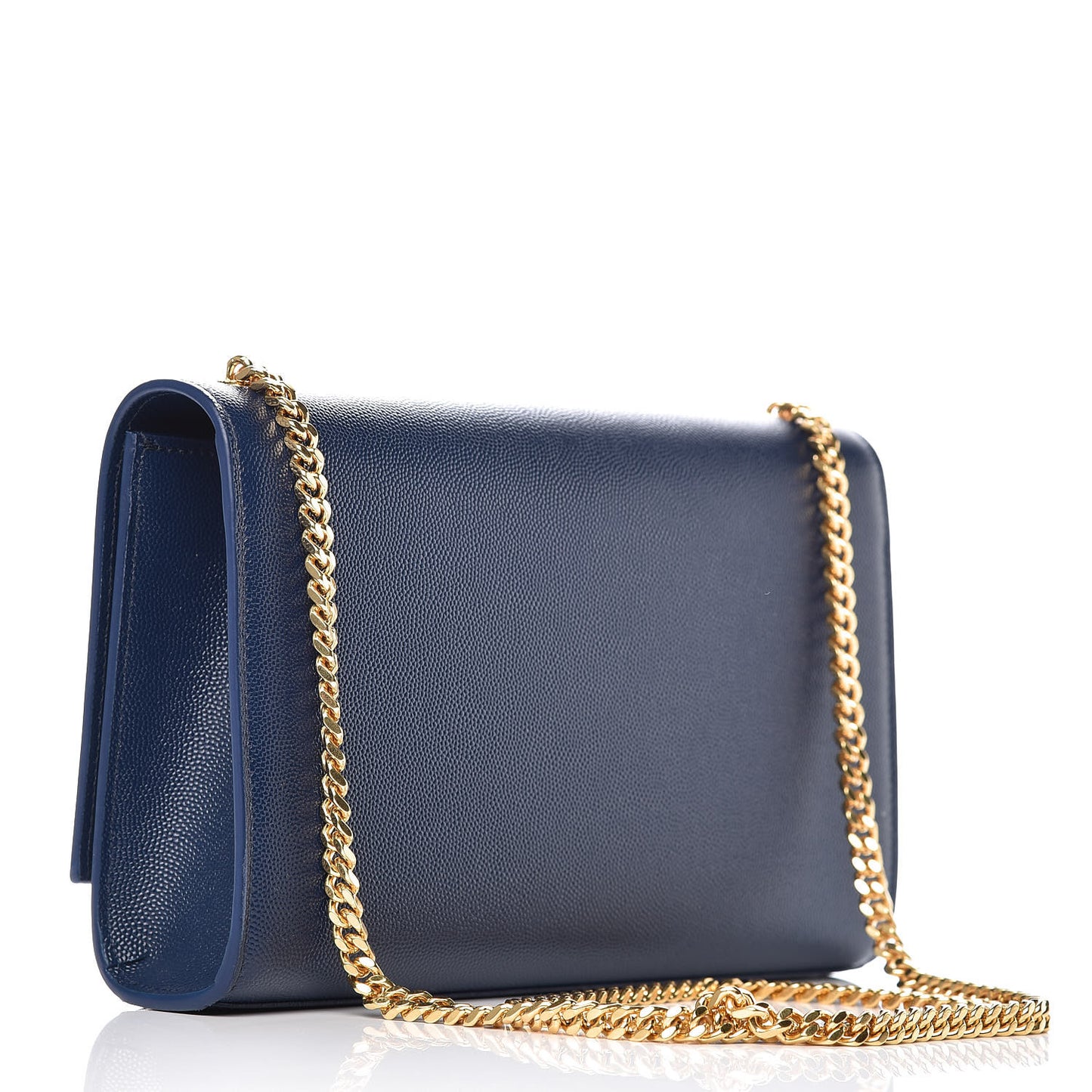 Grain De Poudre Medium Classic Monogram Kate Satchel Denim Blue