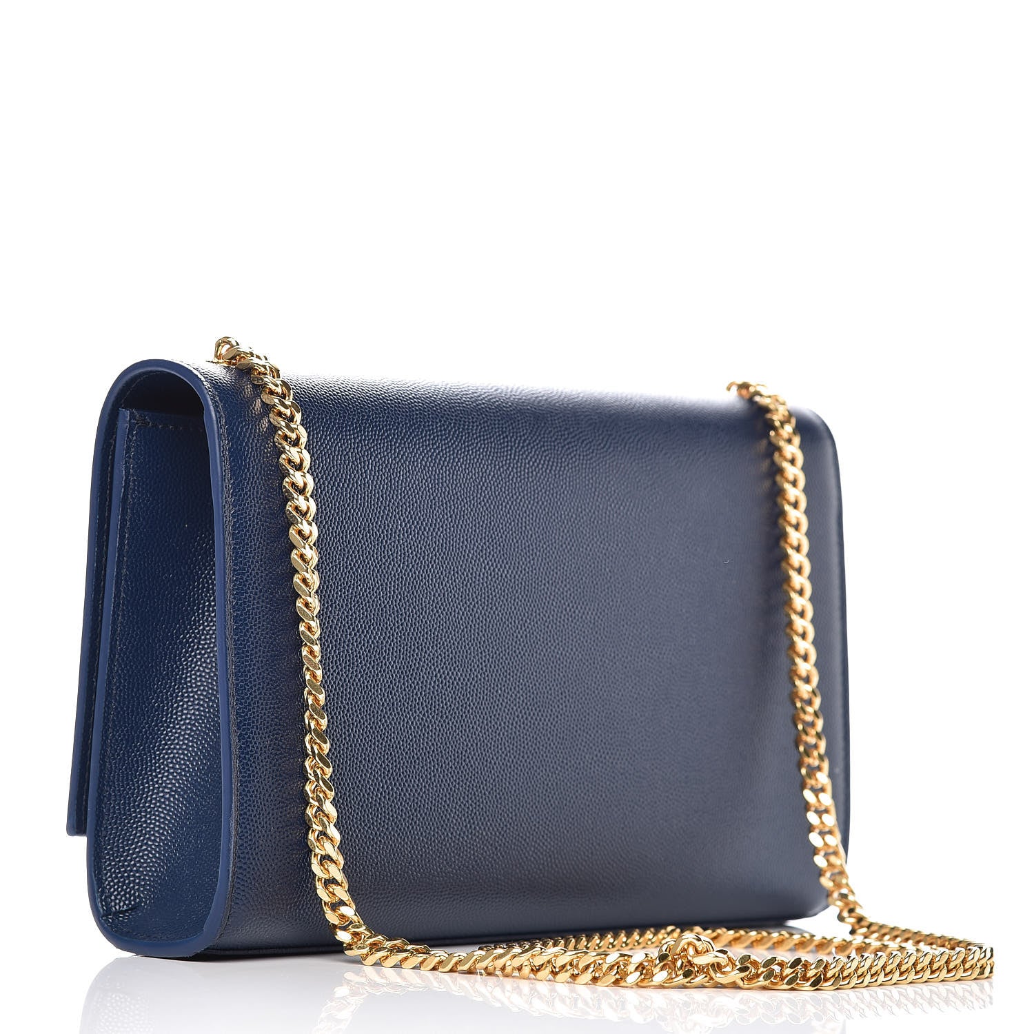 Saint Laurent Grain De Poudre Medium Classic Monogram Kate Satchel Denim Blue 3 of 9