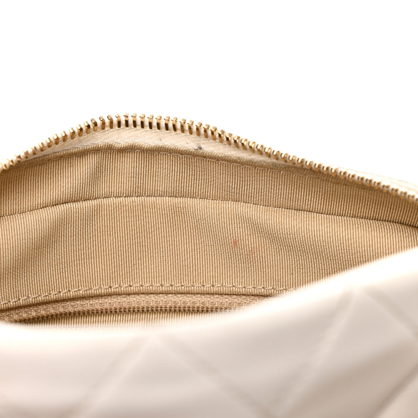 Calfskin Quilted Enchained Camera Case Bag White