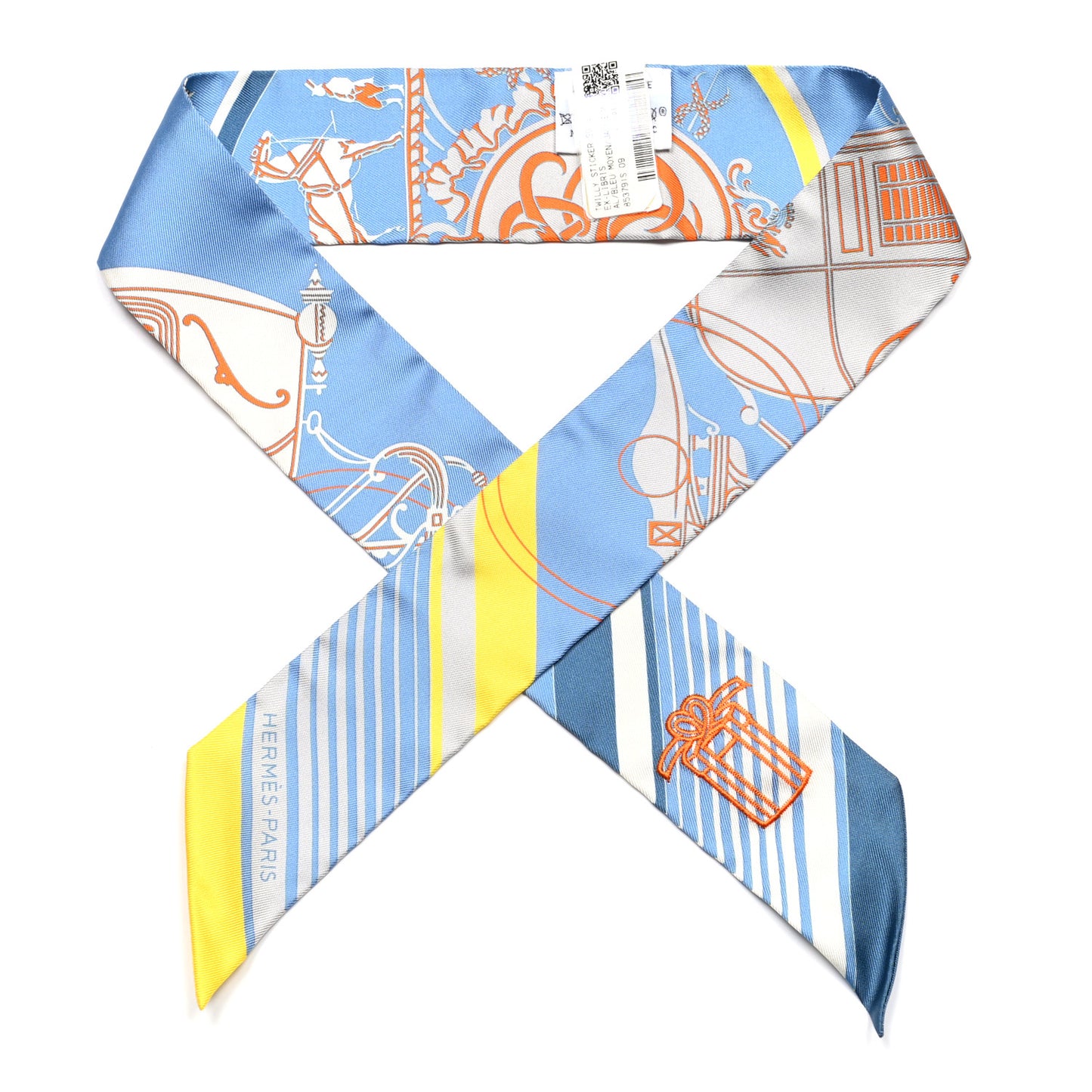 Silk Ex-Libris Sticker Twilly Bleu Moyen Jaune Vif