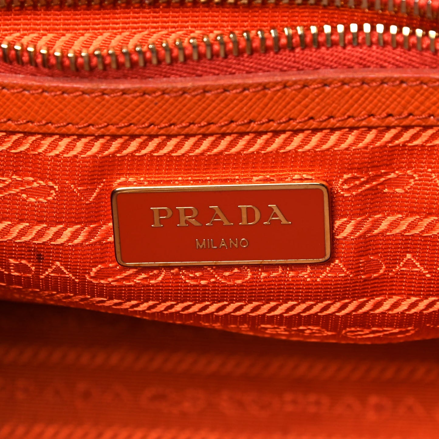 Saffiano Lux Medium Double Zip Tote Papaya