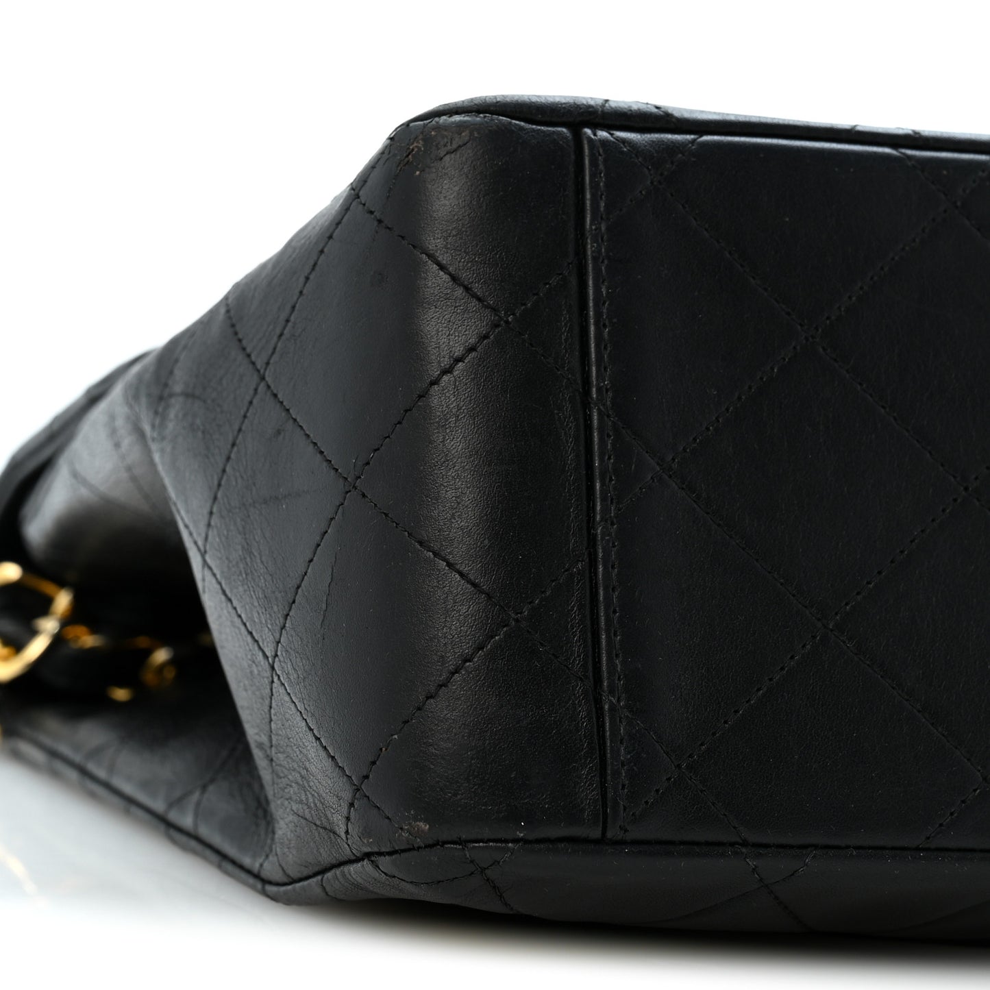 Lambskin Quilted XL Jumbo Single Flap Black