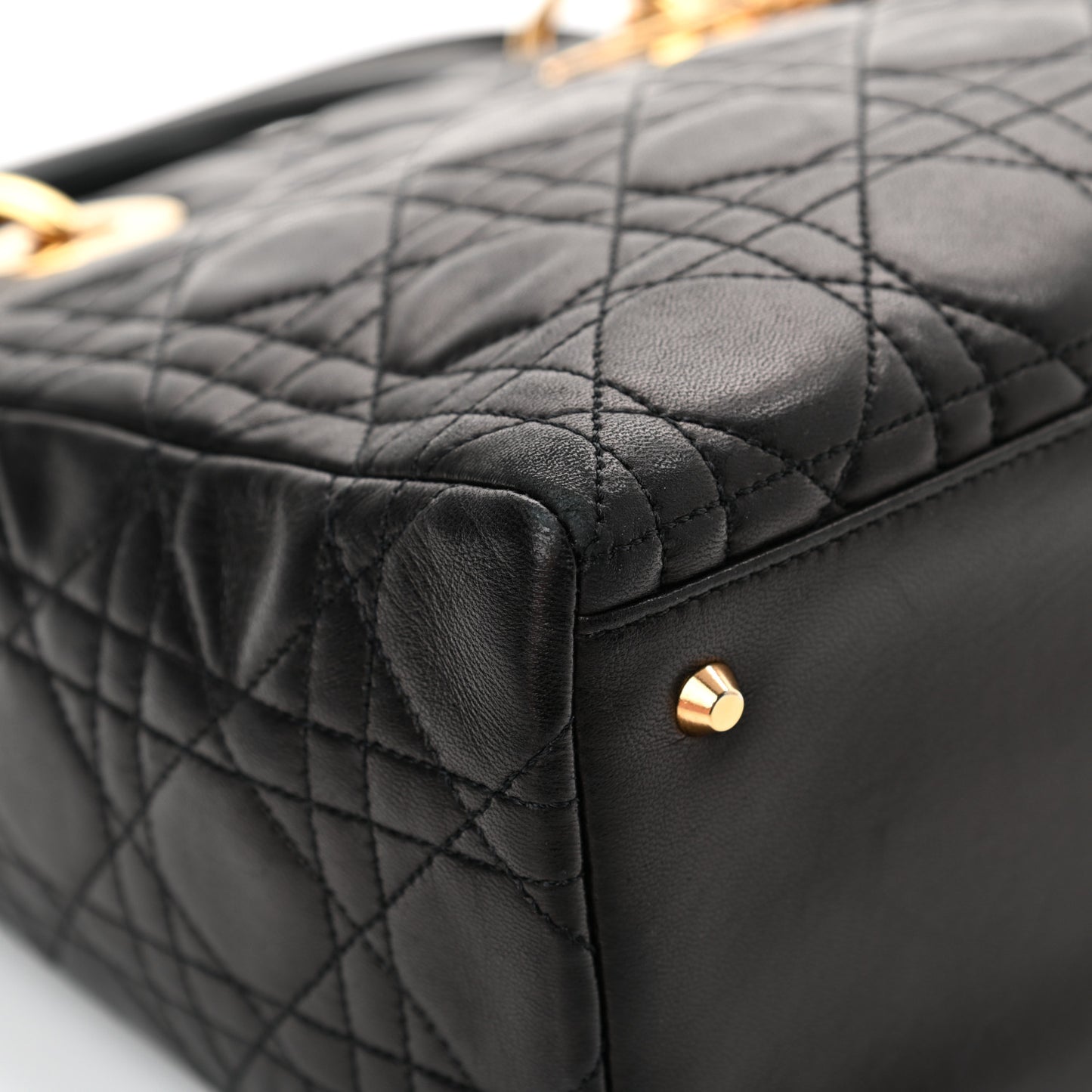 Lambskin Cannage Medium Lady Dior Black