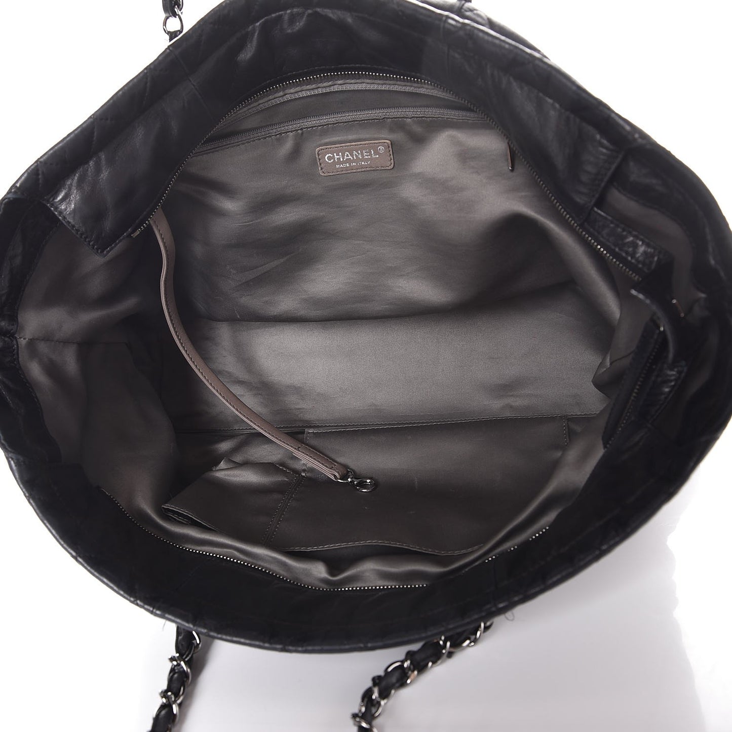 Lambskin Quilted East West Sharpei Tote Black