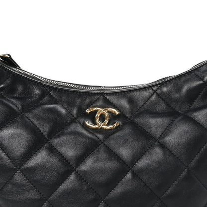 Chanel Lambskin Quilted Maxi Hobo Black 8 of 11