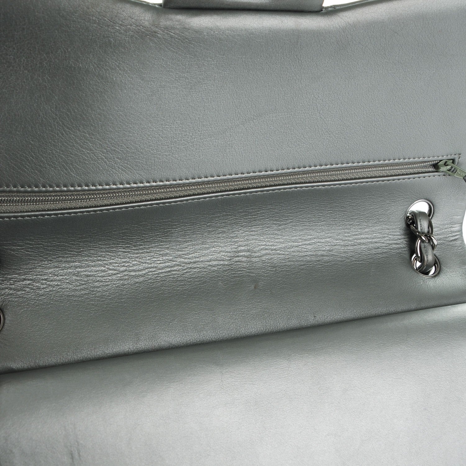Chanel Metallic Lambskin Quilted Jumbo Double Flap Silver 9 of 9