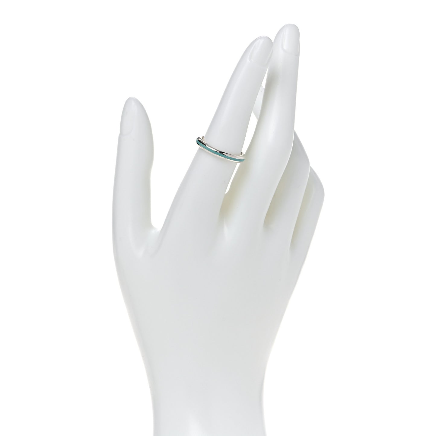 Sterling Silver Enamel Stackable Ring Blue 54 7