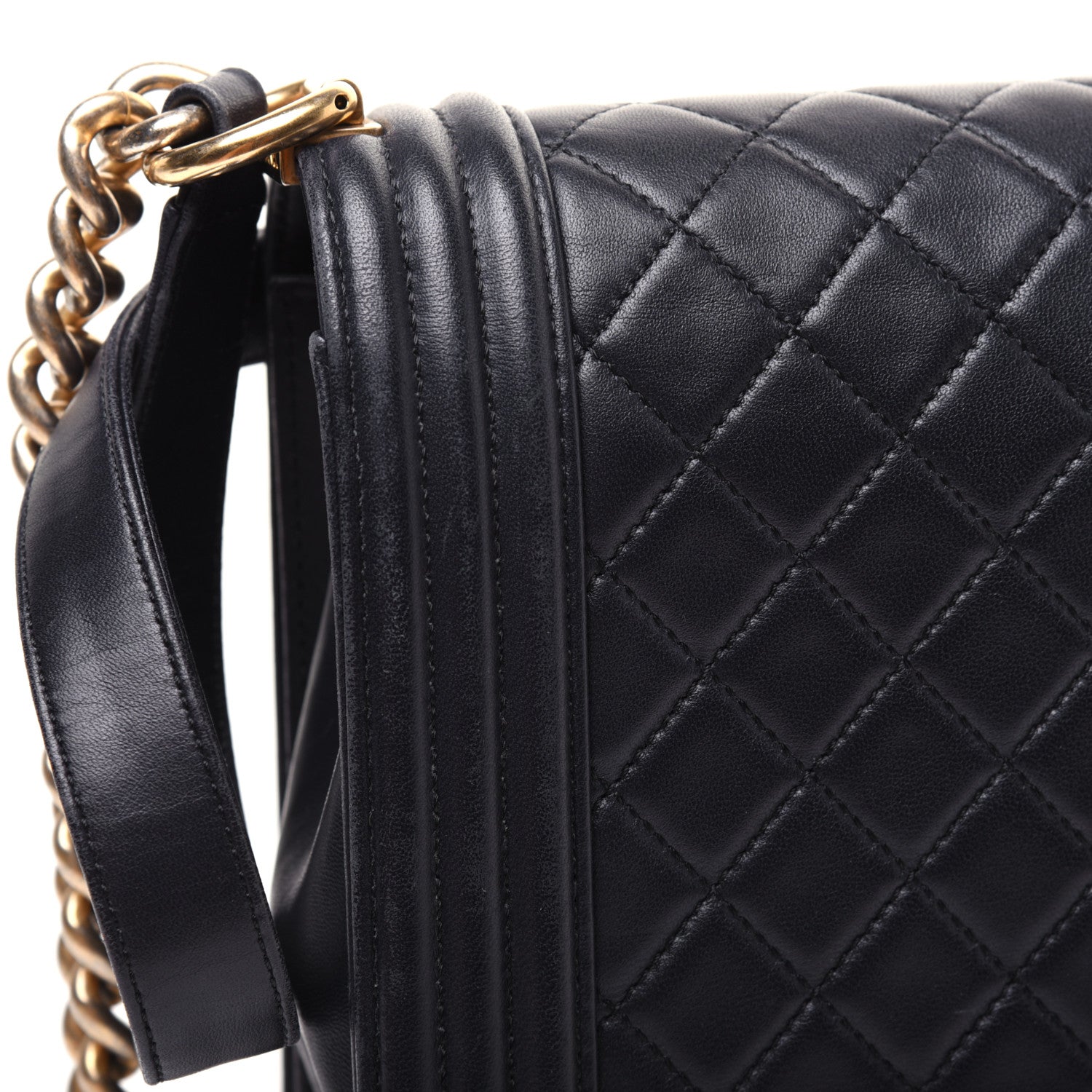 Chanel Lambskin Quilted New Medium Boy Flap Navy Blue 15 of 17