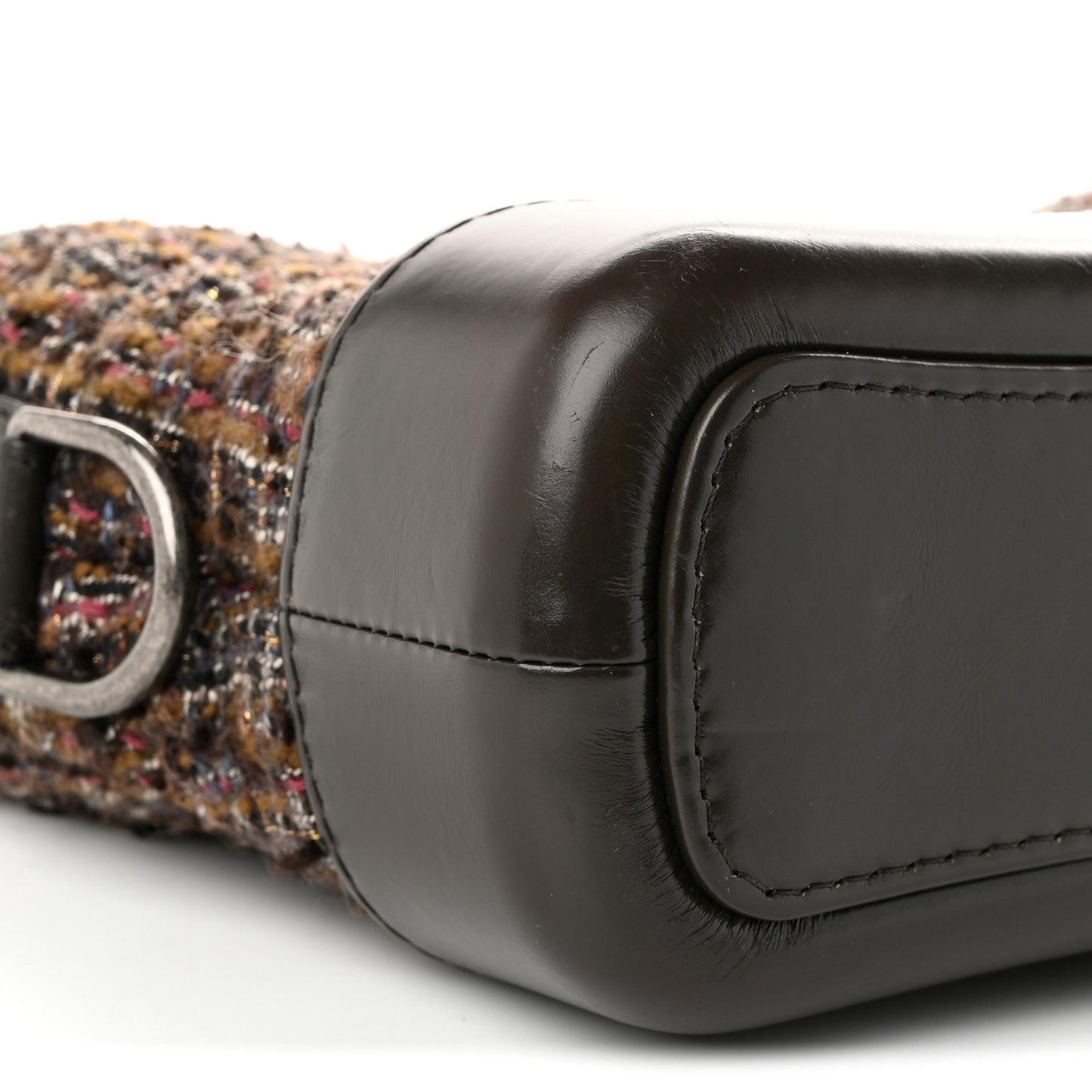 Tweed Calfskin Quilted Small Gabrielle Hobo Brown