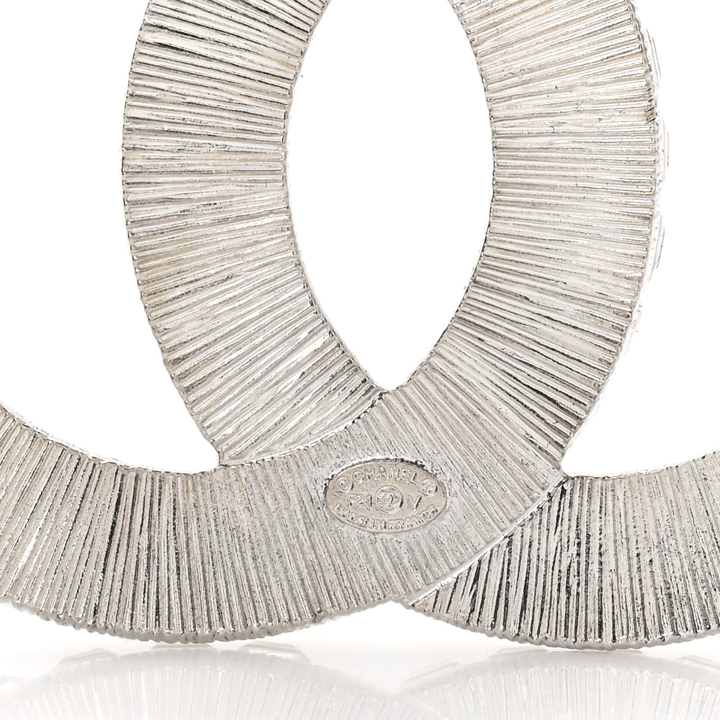 Baguette Crystal CC Brooch Silver