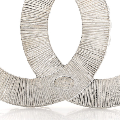 Chanel Baguette Crystal CC Brooch Silver 4 of 5