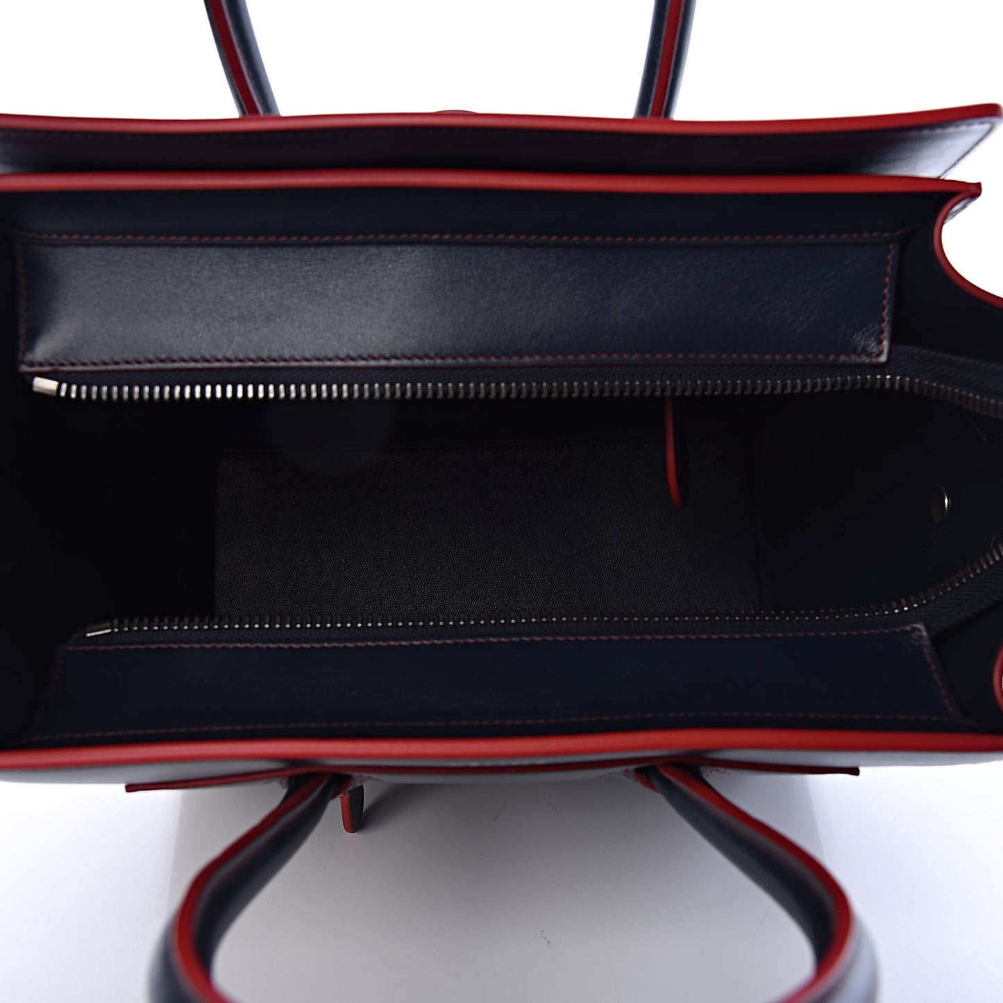 Satin Debossed Calfskin Micro Luggage Navy Blue