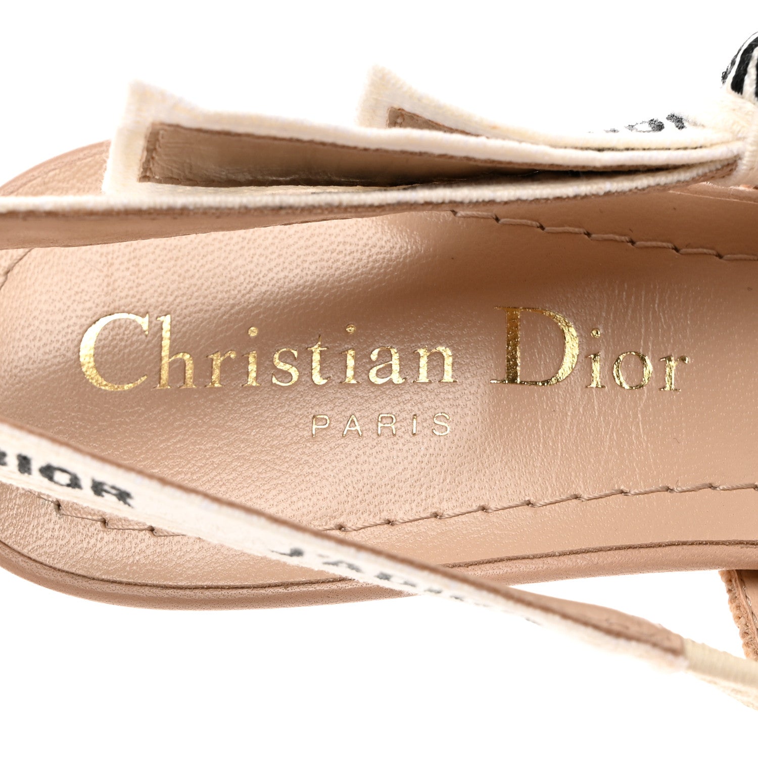 Christian Dior Technical Canvas Ribbon J Adior Slingback 65mm Pumps 35.5 Powder Nude 6 of 9