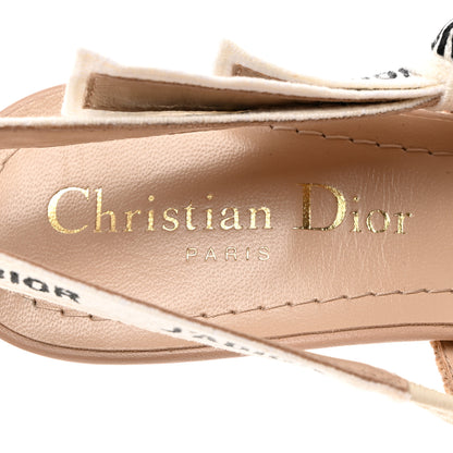 Christian Dior Technical Canvas Ribbon J Adior Slingback 65mm Pumps 35.5 Powder Nude 6 of 9