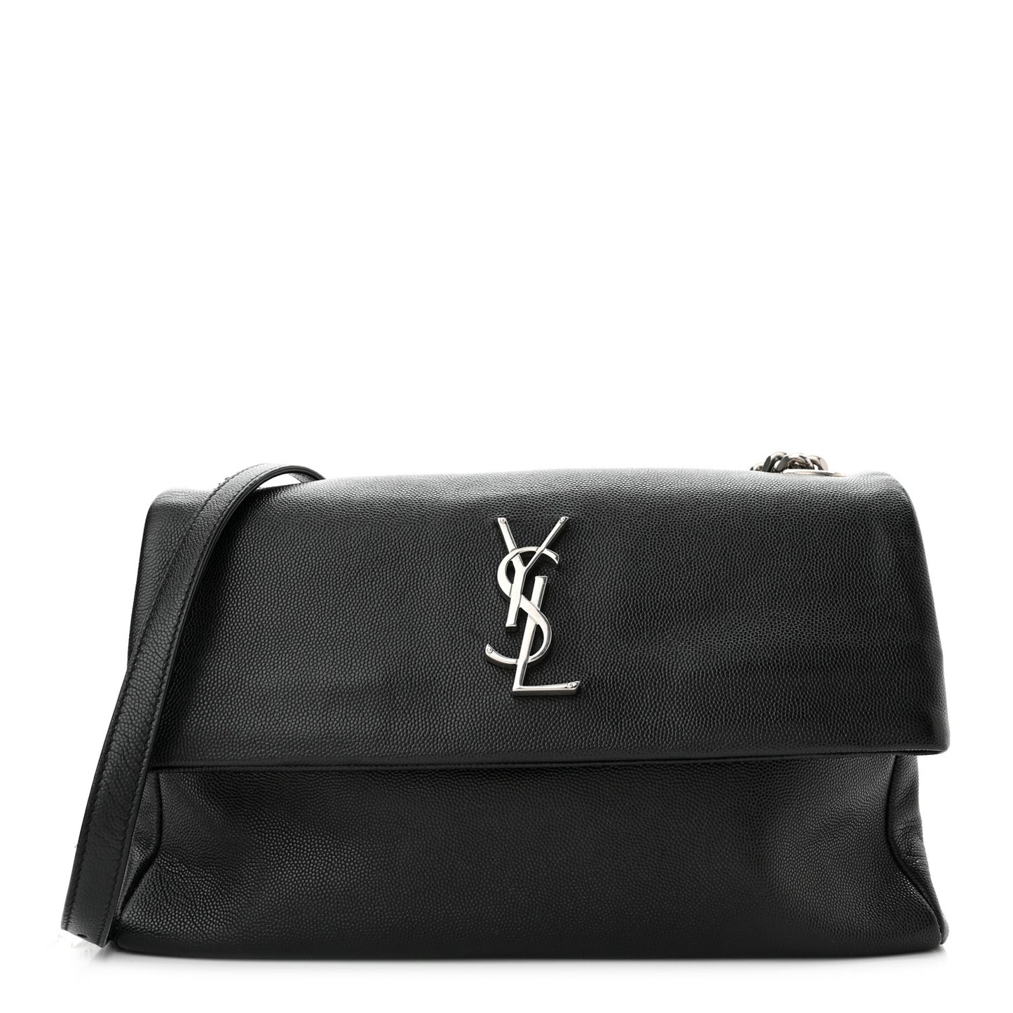 Grain De Poudre Medium West Hollywood Monogram Fold-Over Black