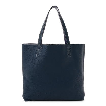 Hermes Taurillon Clemence Double Sens 36 Reversible Tote Iris Bleu De Malte 1 of 17