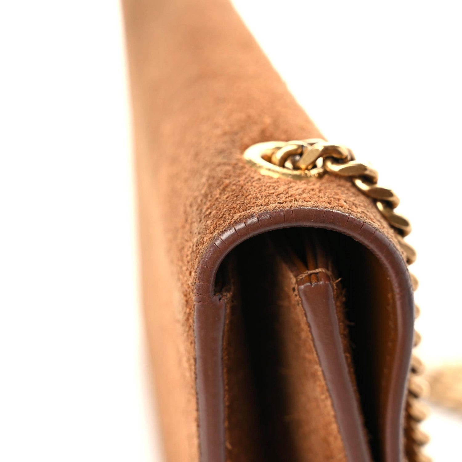 Saint Laurent Suede Studded Medium Classic Monogram Kate Tassel Satchel Light Ochre 10 of 17