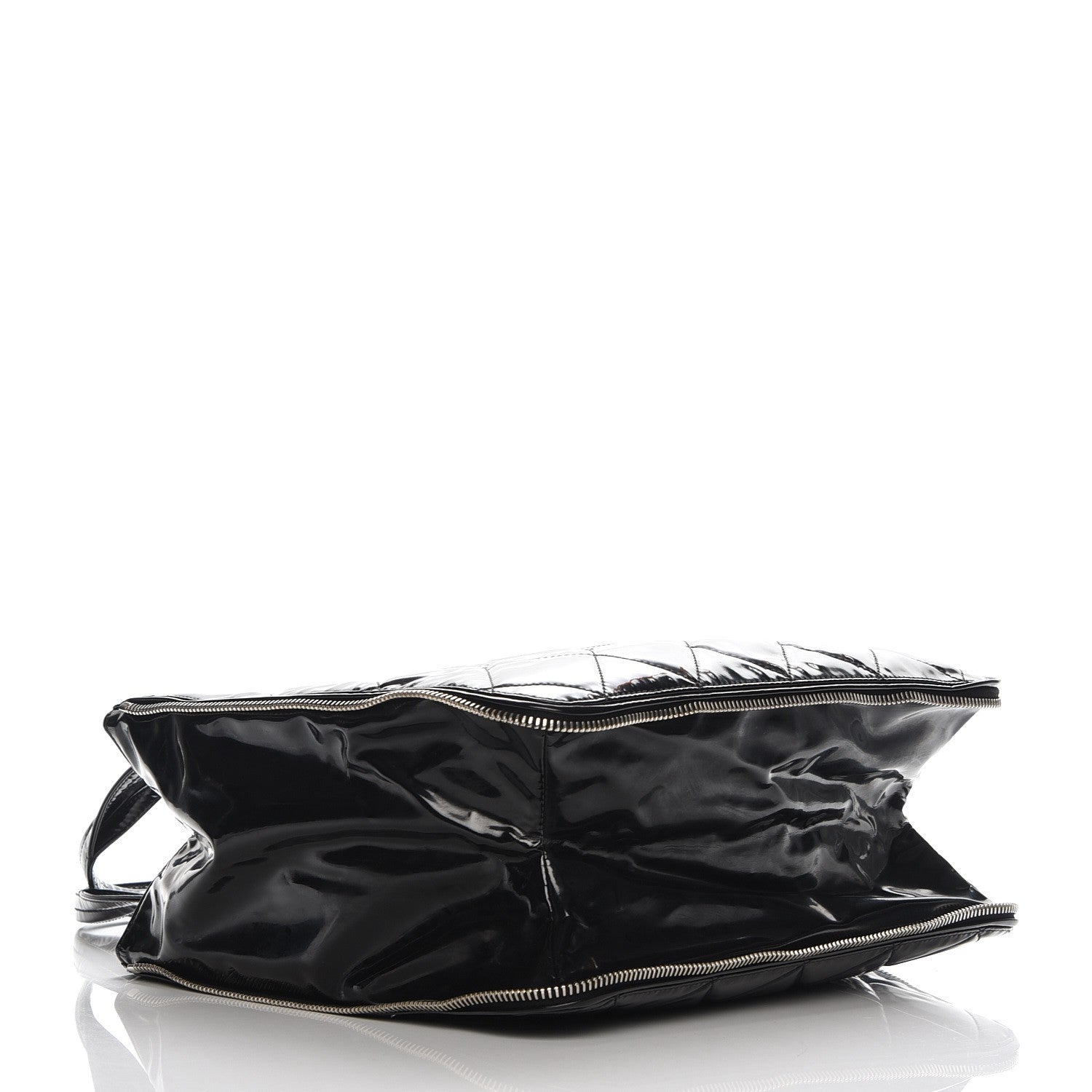 Chanel Patent Quilted Expandable CC Shoping Tote Black 4 of 7