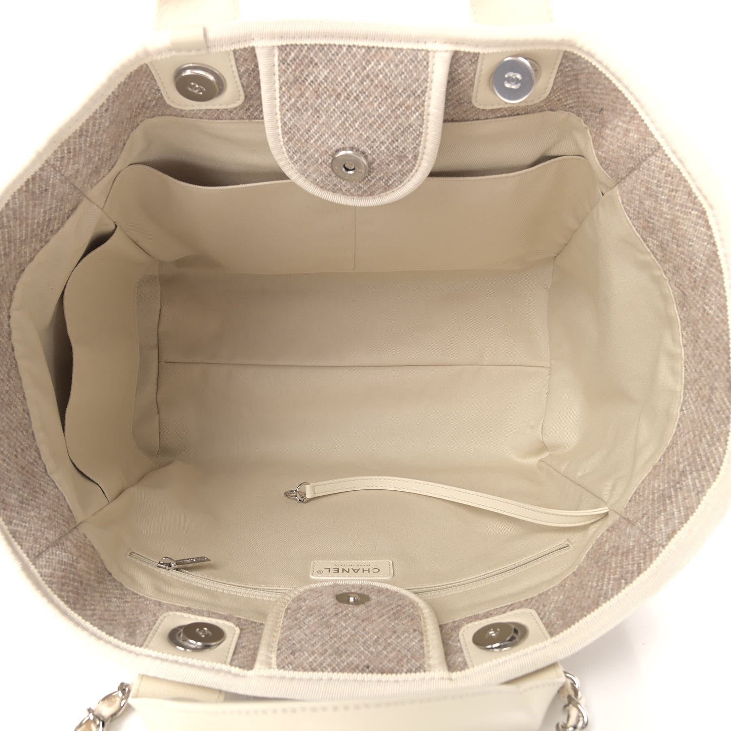 Chanel Mixed Fibers Calfskin Medium Deauville Tote Light Grey 4 of 4