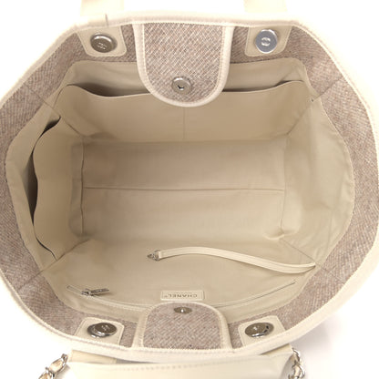 Chanel Mixed Fibers Calfskin Medium Deauville Tote Light Grey 4 of 4
