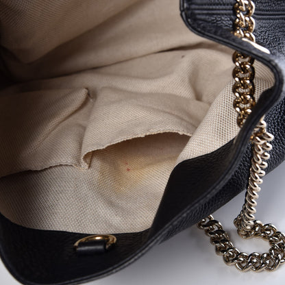 Gucci Pebbled Calfskin Medium Soho Chain Shoulder Bag Black 7 of 9