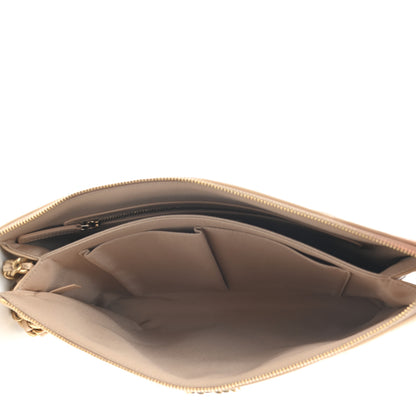 Chanel Shiny Goatskin Quilted Large Chanel 19 Pouch Beige 5 of 7