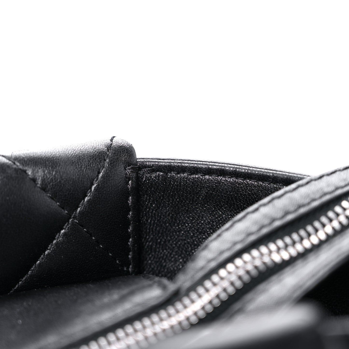 Lambskin Quilted Shopping Tote Black