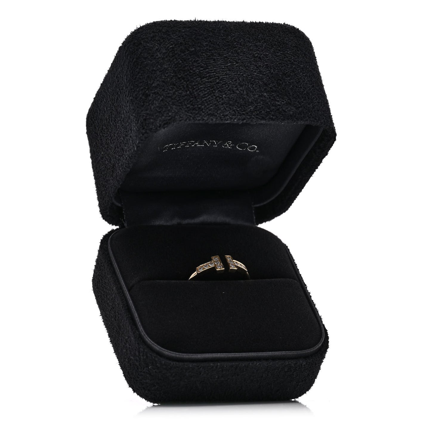 18K Yellow Gold Diamond T Wire Ring 56 7.75