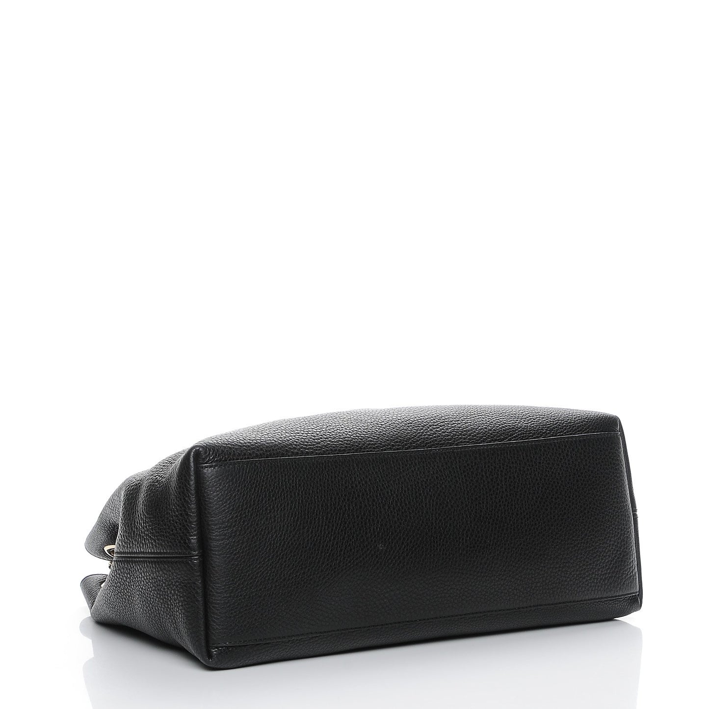 Pebbled Calfskin Medium Soho Chain Shoulder Bag Black