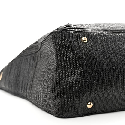Fendi Raffia Twins Tote Black 9 of 13