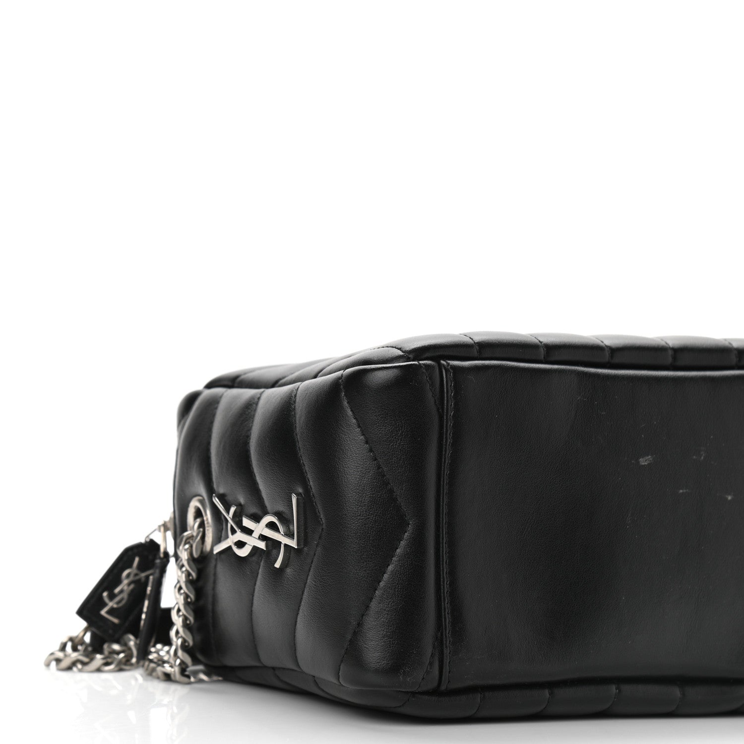 Saint Laurent Calfskin Y Quilted Monogram Small Loulou Bowling Bag Black 8 of 10