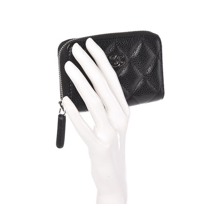 Chanel Caviar Quilted Zip Coin Purse Black 2 of 8