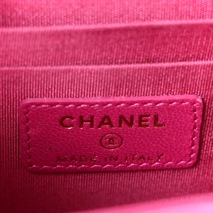 Chanel Lambskin Quilted Mini Trendy CC Clutch With Chain Fuchsia 6 of 11