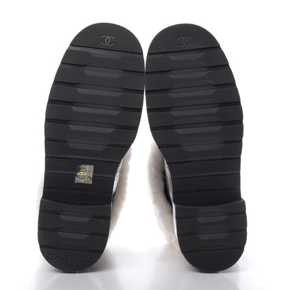 Chanel Lambskin Shearling Short Boots 40 Black 5 of 10